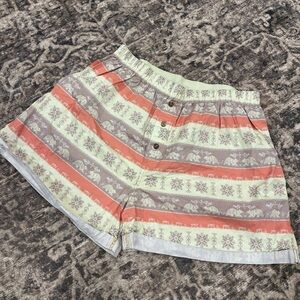 Free People Women's Patterned Shorts - Coral and Beige